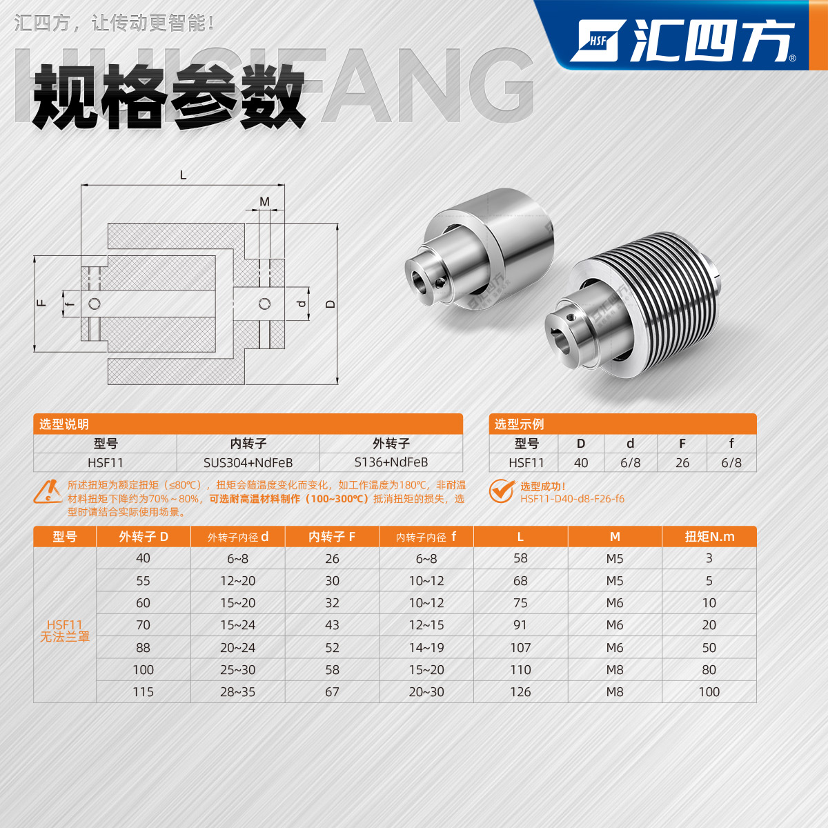 径向磁力联轴器 HSF11